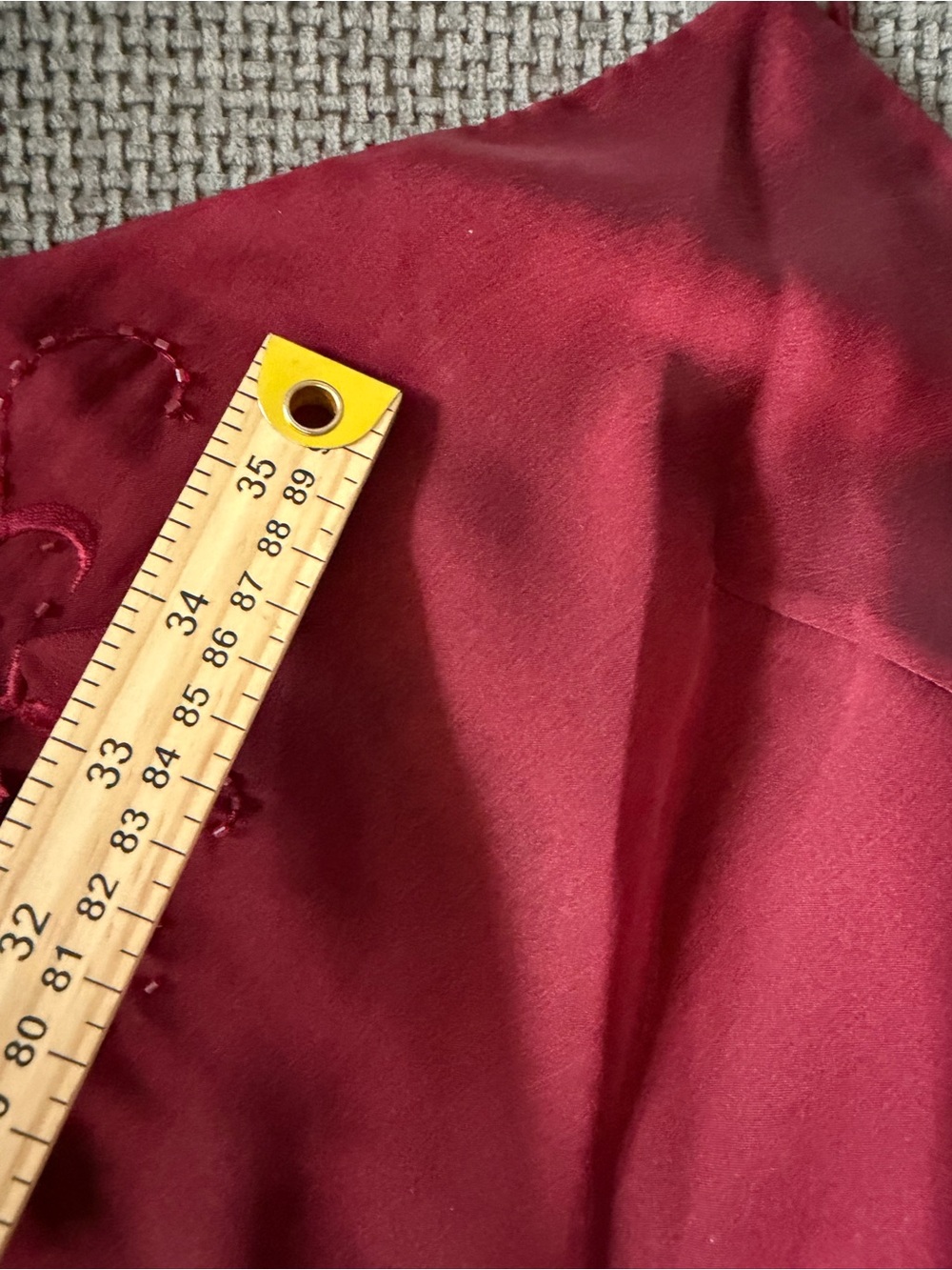 Adrianna Papell Evening Beaded Dress Floral Fairy Burgundy Y2K 12P Asymmetrical - Picture 11 of 12